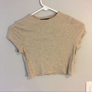 Love Culture tan ribbed crop top